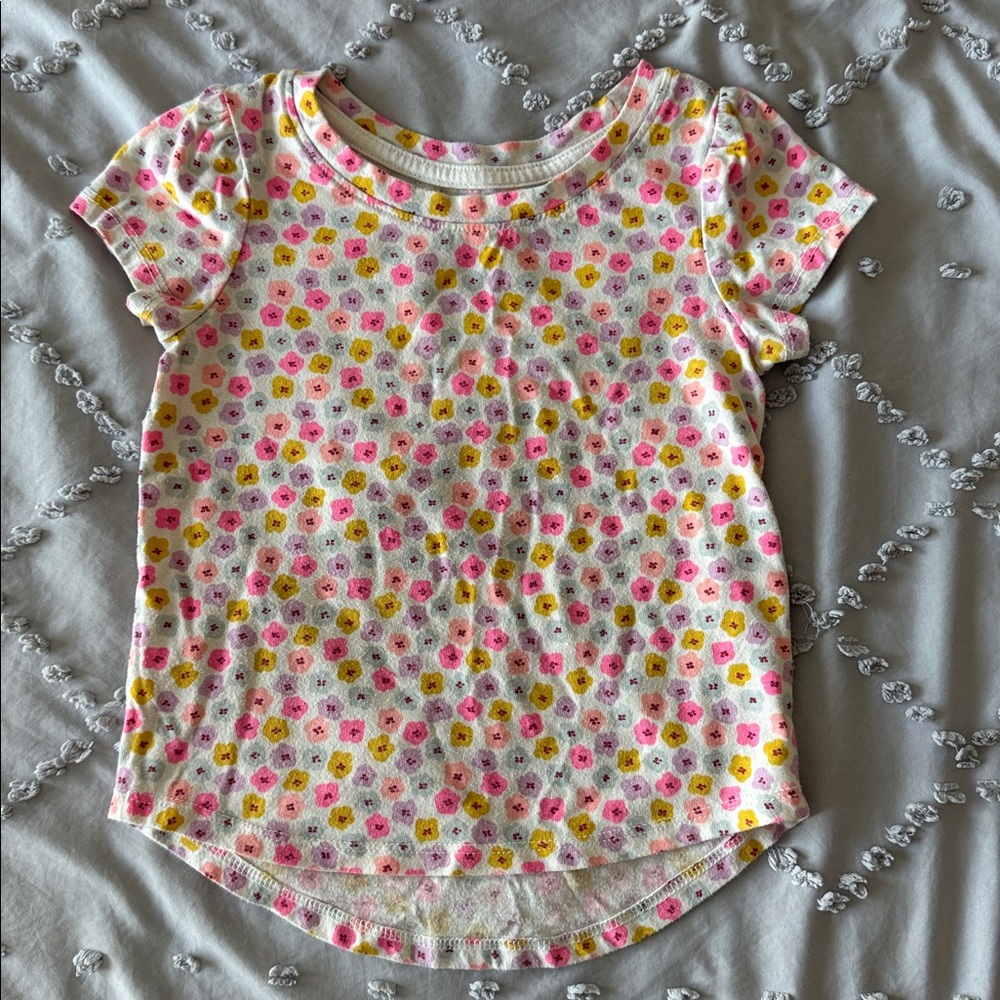 Cat & Jack Pink Floral Short Sleeve Tee